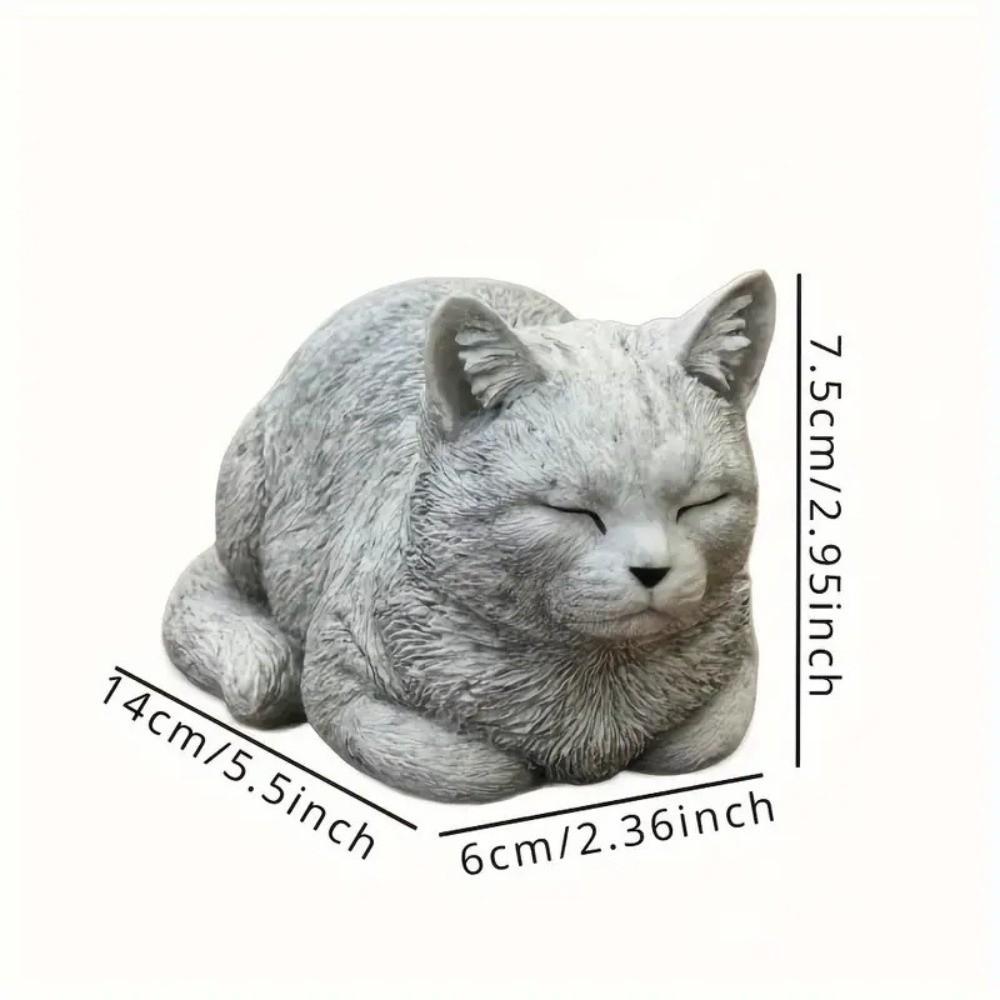 Unique Cat Statue Realistic Art Figurines Ornaments Garden Decoration Animal Figurines Home Decor