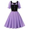 Women's  Literary Retro Suit Collar Polka Dot Short Sleeve Dress With Big Swing Skirt