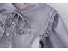 Girls' Spring Embroidered Lace Collar Long Sleeve Cotton Dress