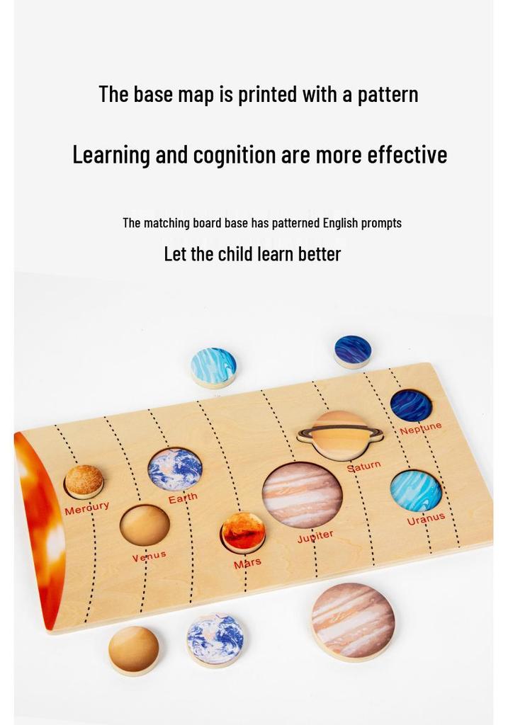 Wooden Solar System & Continents Cognitive Puzzle Toy