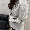 Y2k Pink Bow Armpit Bag for Women, New Fashiable and Versatile Texture Light Luxury Single Shoulder Small Square Bags