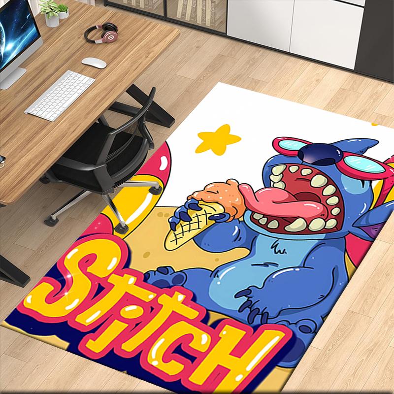 Stitch Printed Carpet, for Office Chair Living Room Bedroom Kitchen Room Decor Gifts.