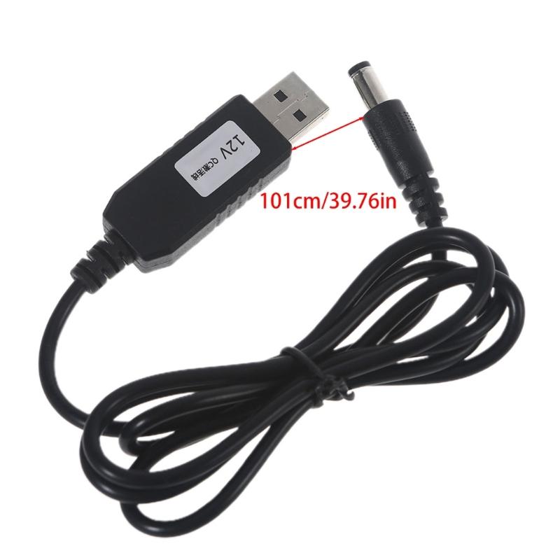 QC3.0 USB to 12V 1.5A 18W 5.5x2.5mm Step Up Line Converter Cable for WiFi Router Modem Table Lamp Speaker Fan 100CM