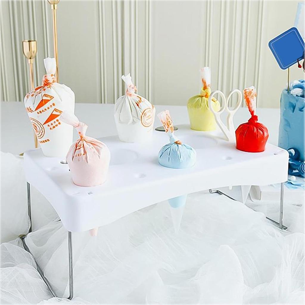 LEILIN Piping Bag Holder 2pcs Cake Decorating Icing Bag Stand 12-Cavity Cream Bag Holder