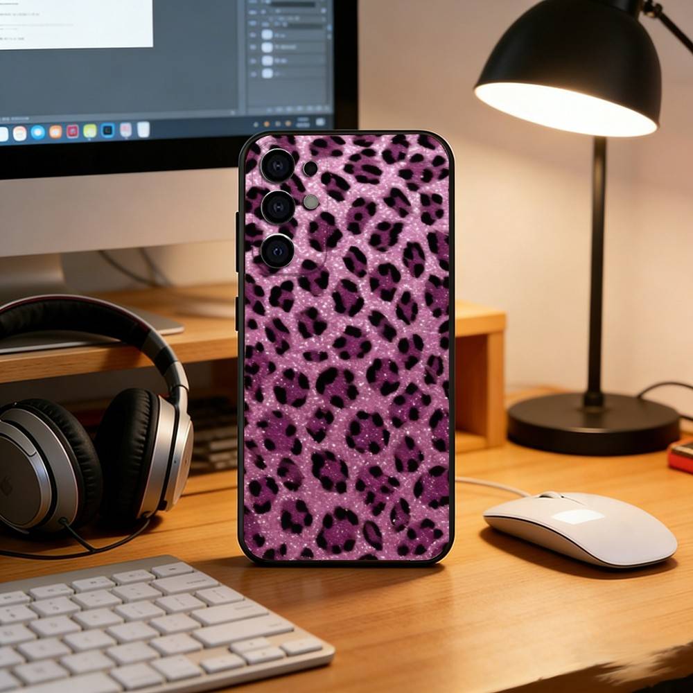 Cool pink leopard print for girls Phone Case For Samsung S25,S24,S21,S22,S23,S30,Ultra,S20,Plus,Fe,Lite,Note,10,Black Cover