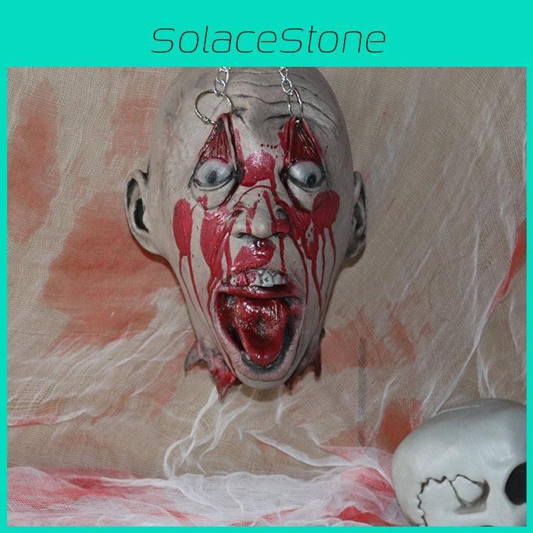 House Haunted Latex Decapitated Skull Prop For Halloween Decorations Horror