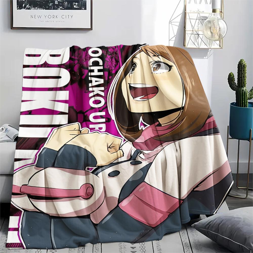 My Hero Academia Character Pattern Flannel Blanket, High Quality Comfortable for All Seasons, Home Decor, Warmth and Comfort, Perfect for Gifts.