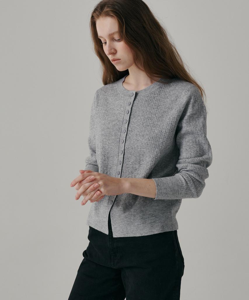 Banillaniteu Airy Cable Round Cardigan
