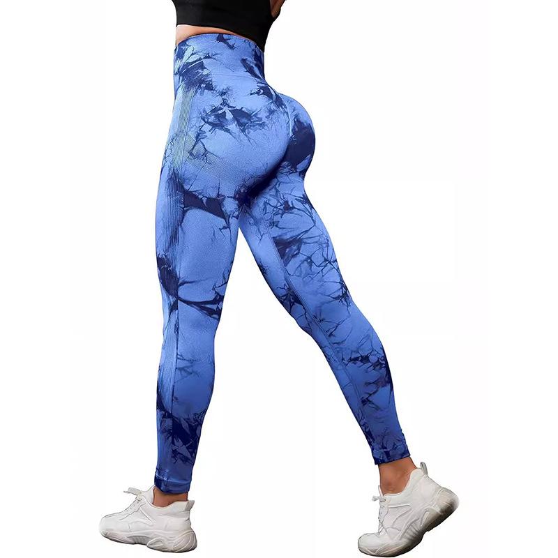 European & American Tie-Dye High-Waist Seamless Yoga Pants
