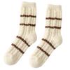 Women Twist Jacquard Fuzzy Plush Socks Winter Warm Color Block Striped Fleece Sleep Socks Thermal Floor Slipper Socks