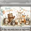 1Pcs Forest Animal Birthday Theme Decoration Background Backdrop For Photo Studio Photo Booth Party