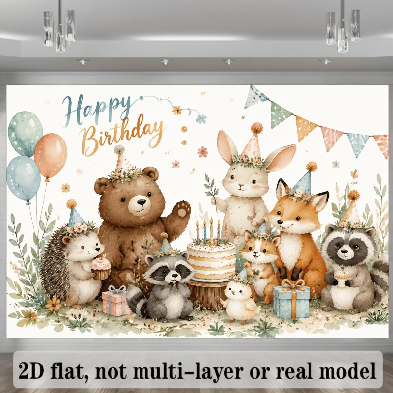1Pcs Forest Animal Birthday Theme Decoration Background Backdrop For Photo Studio Photo Booth Party