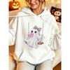 Women's Hooded Sweater Halloween Double Hat Loose 3D Printing Loose Comfort Casual Daily Creative Sweatshirt