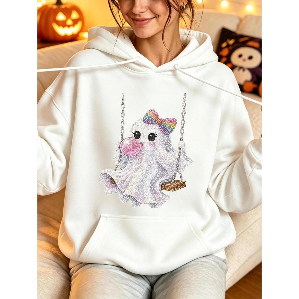 Women's Hooded Sweater Halloween Double Hat Loose 3D Printing Loose Comfort Casual Daily Creative Sweatshirt