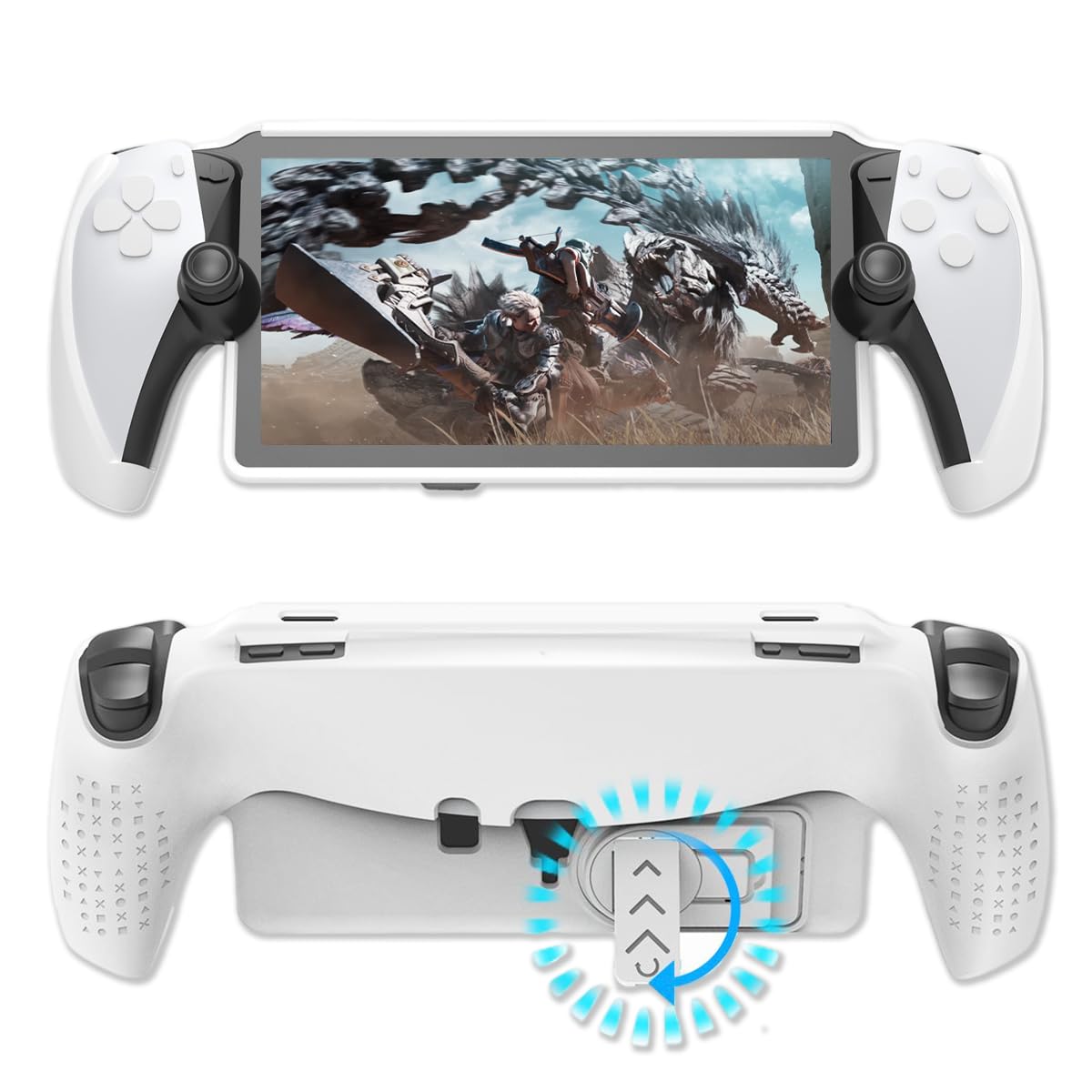 

K&SGAMER 2-Way PS Portal/PS5 Remote Player Semi-Hard Cover with Non-Slip Grip and Shock Absorption (White)