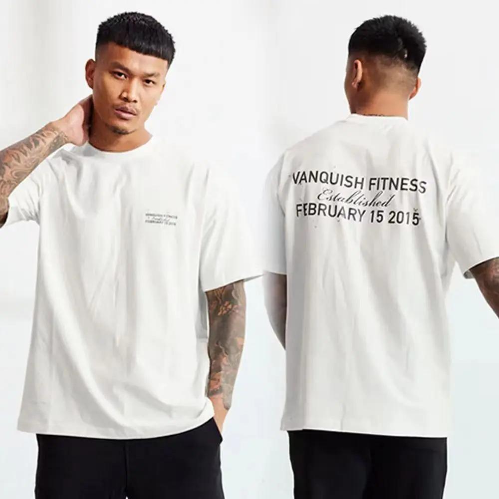 2026 Vintage Gym Fitness T-shirt Oversize Coton Unisexe Été Marque de Luxe Rétro Loisir Manches Courtes Lâche T-shirts Hauts