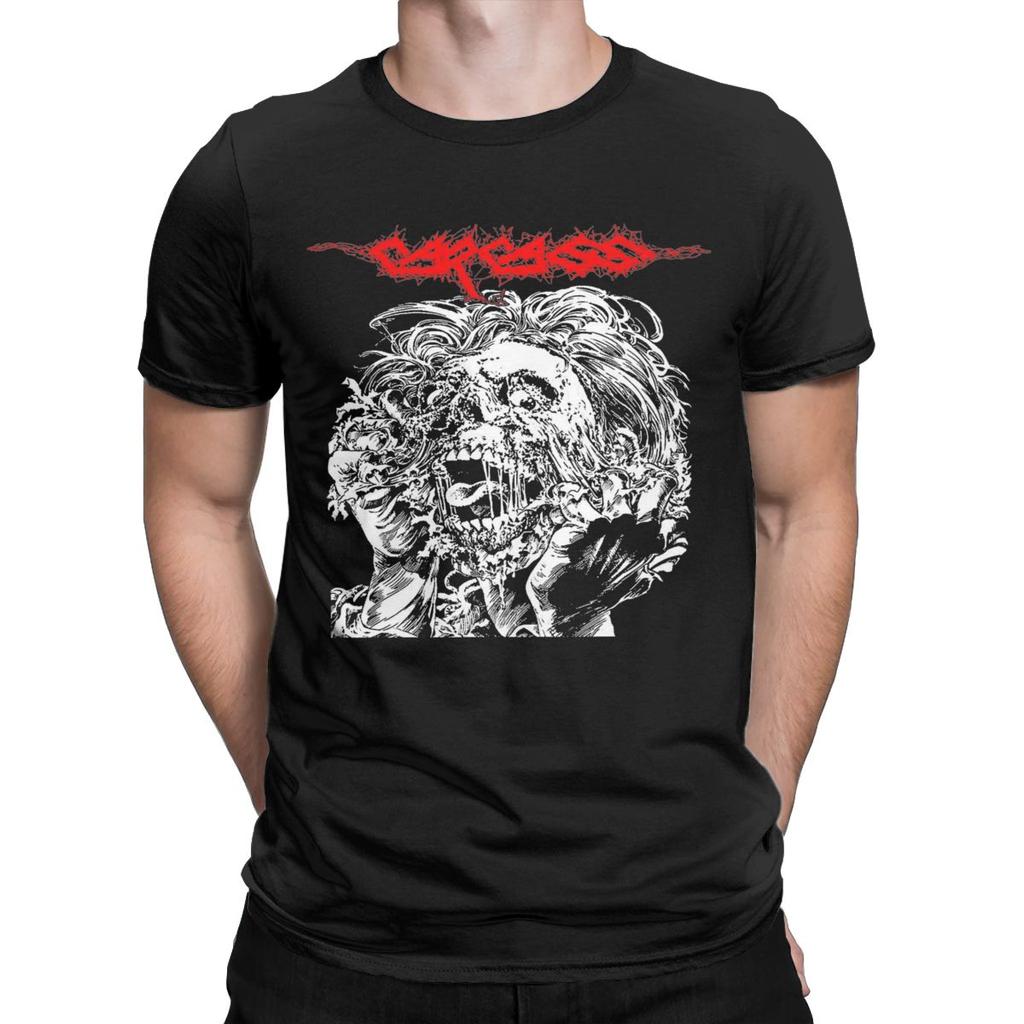 Carcass Men's T Shirts Casual Tee Shirt Short Sleeve O Neck T-Shirt Pure Cotton Big Size Clothes