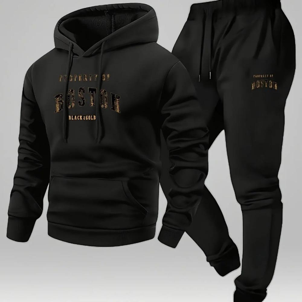 Trendy Hoodie Set Autumn Campus New Stripe Set Fashion Printed Hoodie Casual Pants