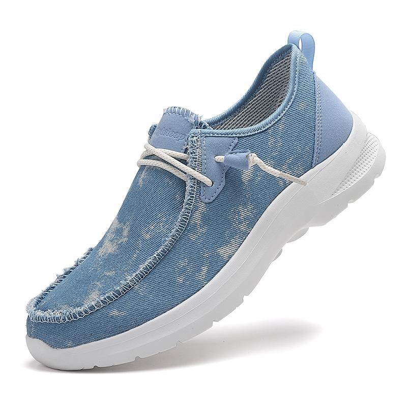 Spring and summer large size light and breathable outdoor couple casual shoes walking shoes 36 джинсовый синий