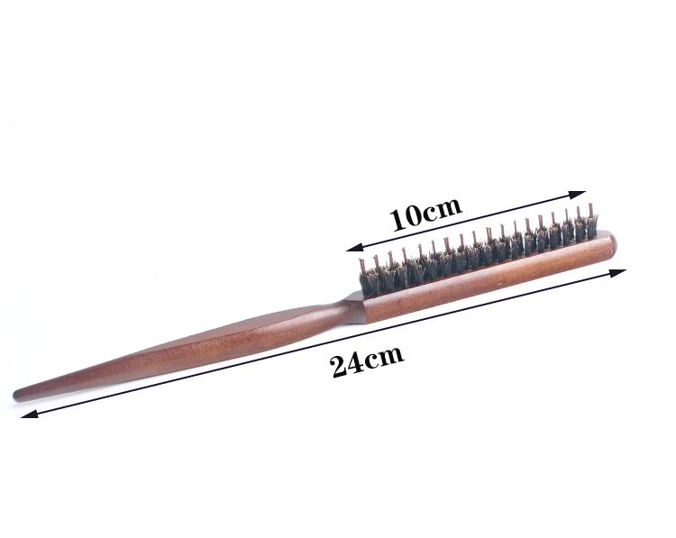 Wooden handle hair Comb with hairs teeth