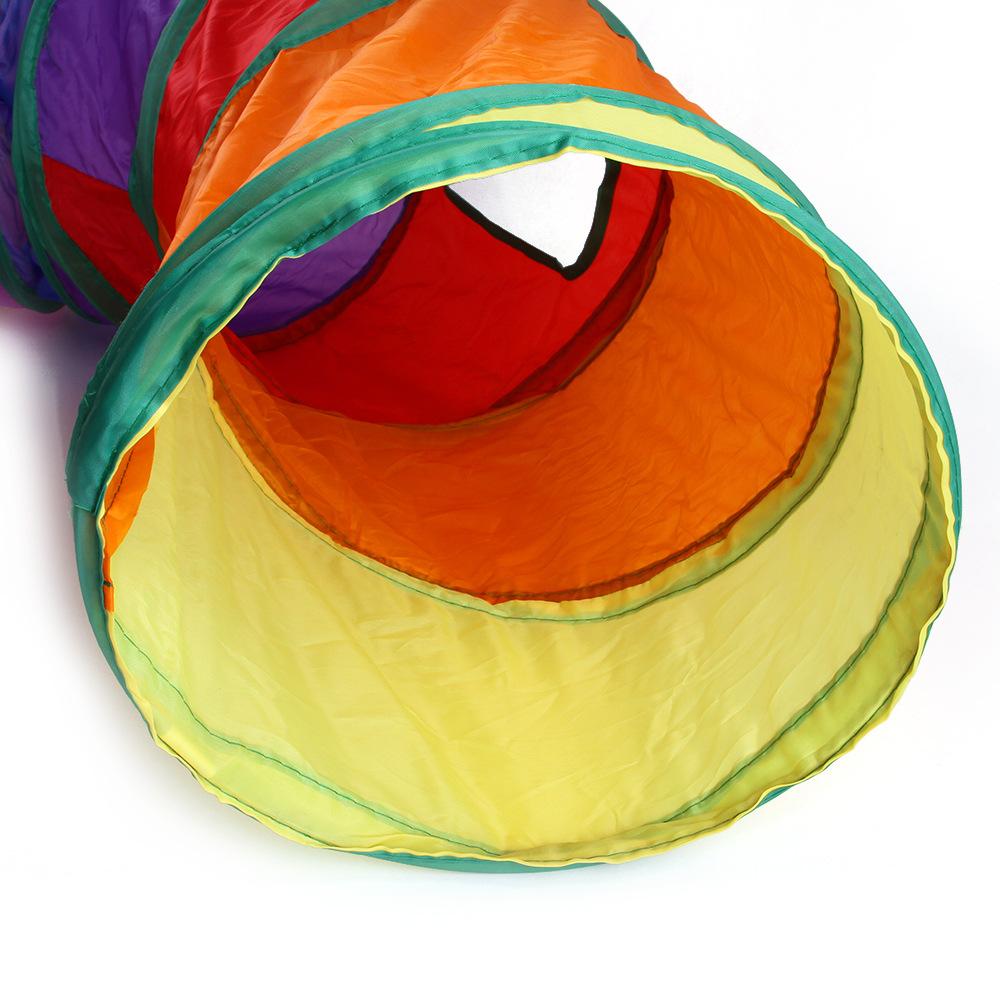 Tęczowy Kanał Zabawka dla Kota Zakrzywiony Tunel dla Zwierząt w Kształcie Litery S Wybieg Kanał Zabawka dla Kota