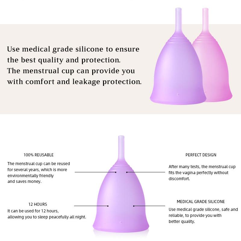 Menstruationssammler, medizinisches Silikon, Regenbogenfarben, Menstruationstasse, Sterilisator, Vagina, Frauen, hygienisches Silikon, Periode, Menstruation(A01)