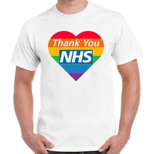 Thank You Rainbow Key Workers NHS Doctor Nurse Cool Gift Retro T Shirt 2991 XXL