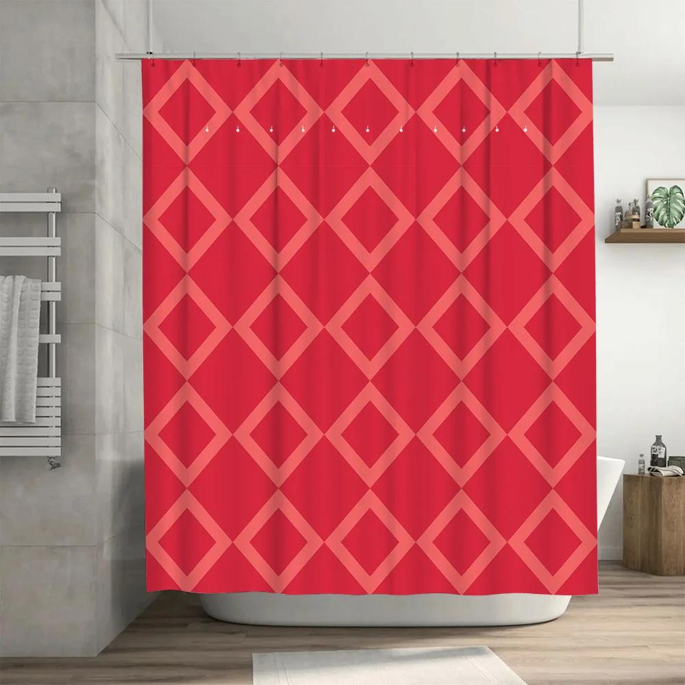 Gold Plaid Shower Curtain for Bathroom Decor Modern Waterproof Fabric Bath Mat with Hooks Available In Various Sizes On AliExpre