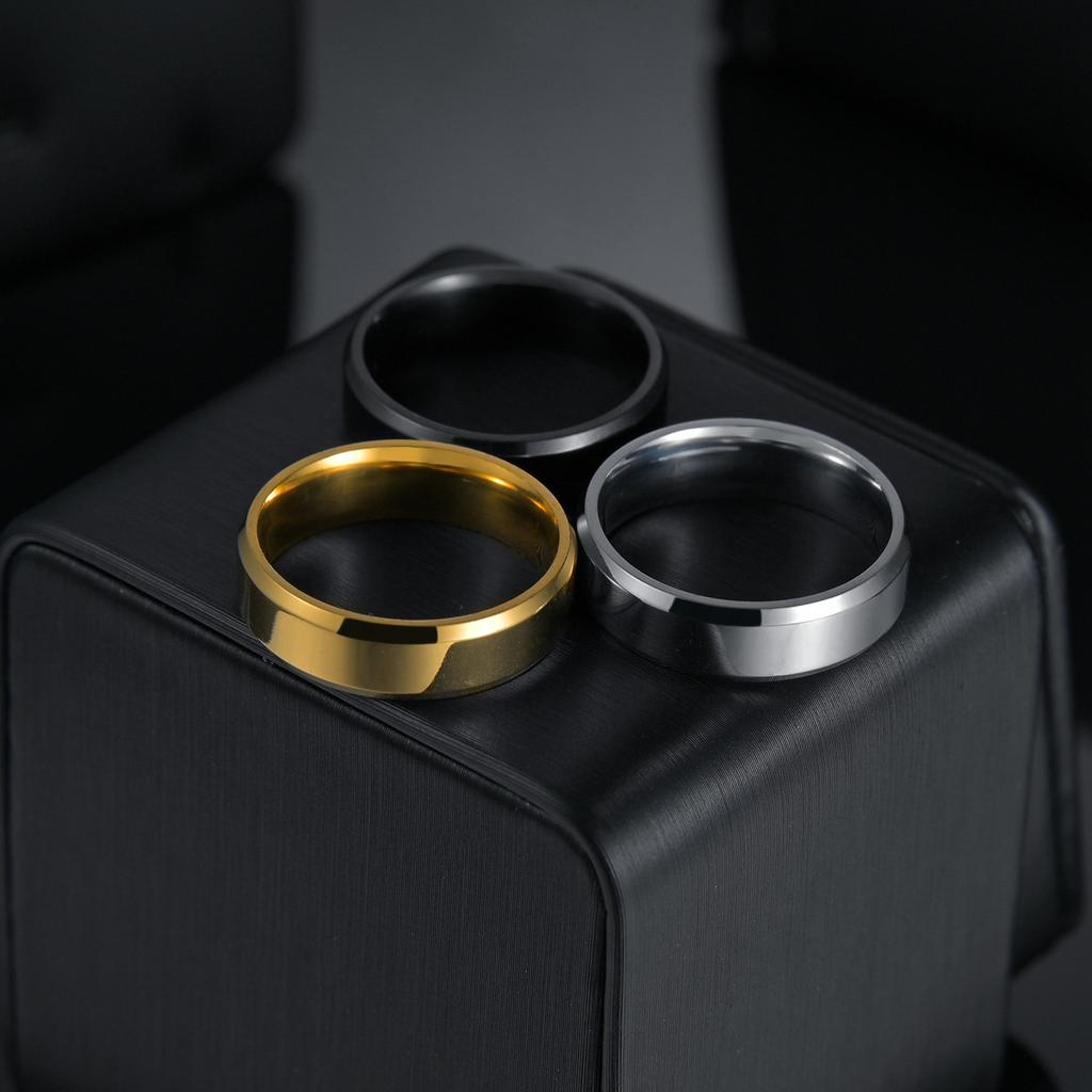 Fashion Ring Men Women Titanium Steel Black  for Women Wedding Rings  Width 6mm Custom Engraved Name