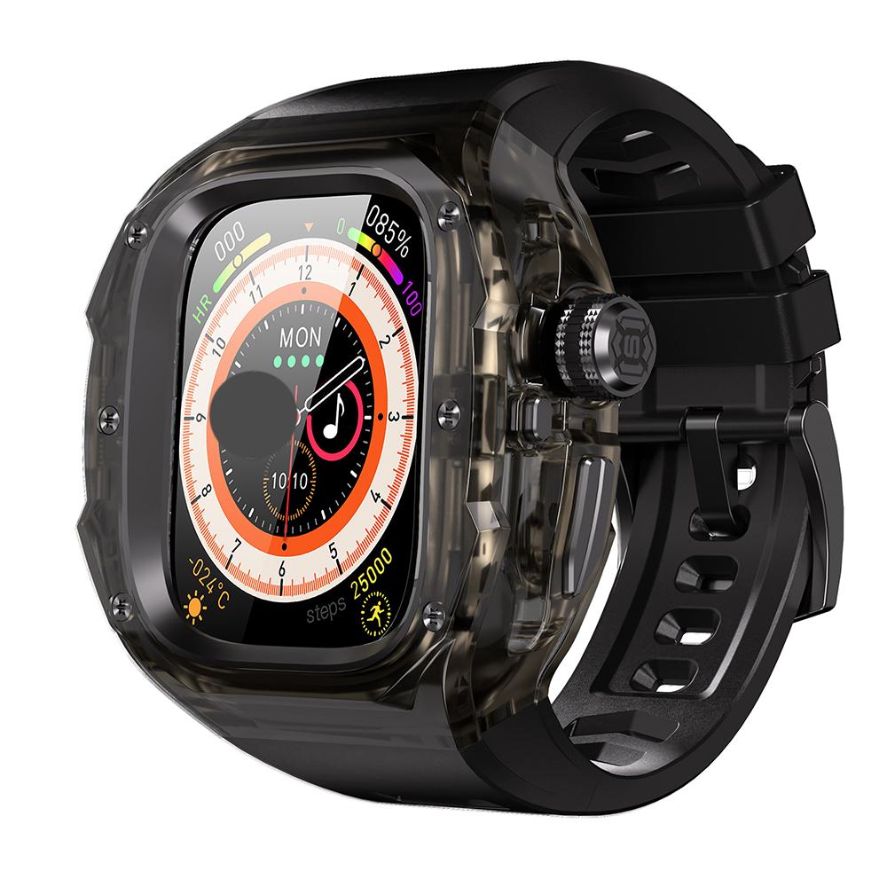 Rubber Modification Kit for Apple Watch Ultra 3 49mm Luxury Transparent Case Band for Iwatch Ultra2 1 49mm Fluororubber Mod Kit