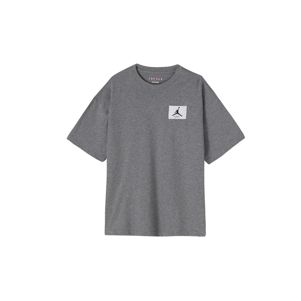 Jordan Flight Essentials Einfarbiges Logo-Patch Locker Geschnitten Rundhalsausschnitt Halbarm T-Shirt Herren Oberteile Carbongrau DZ7314-091