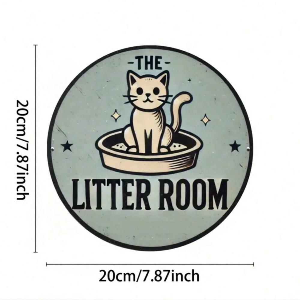 Round Metal Wall Sign Cat 8x8 Inch Home Decor