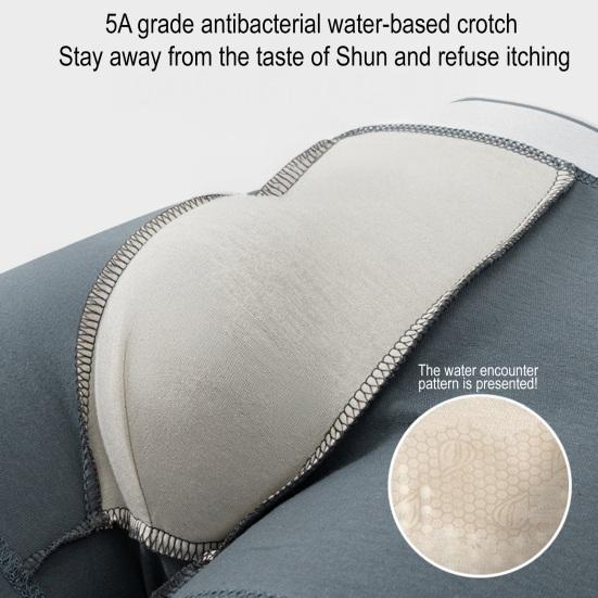 Mens Cotton Boxers Briefs Summer Moisture Wicking Underwear Solid Color Breathable Stretch Wide