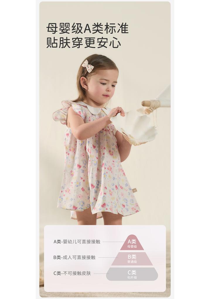 David Bella Girls' Dress Summer Dress New Baby Cotton Dress Children's Elegance Floral Blossoms