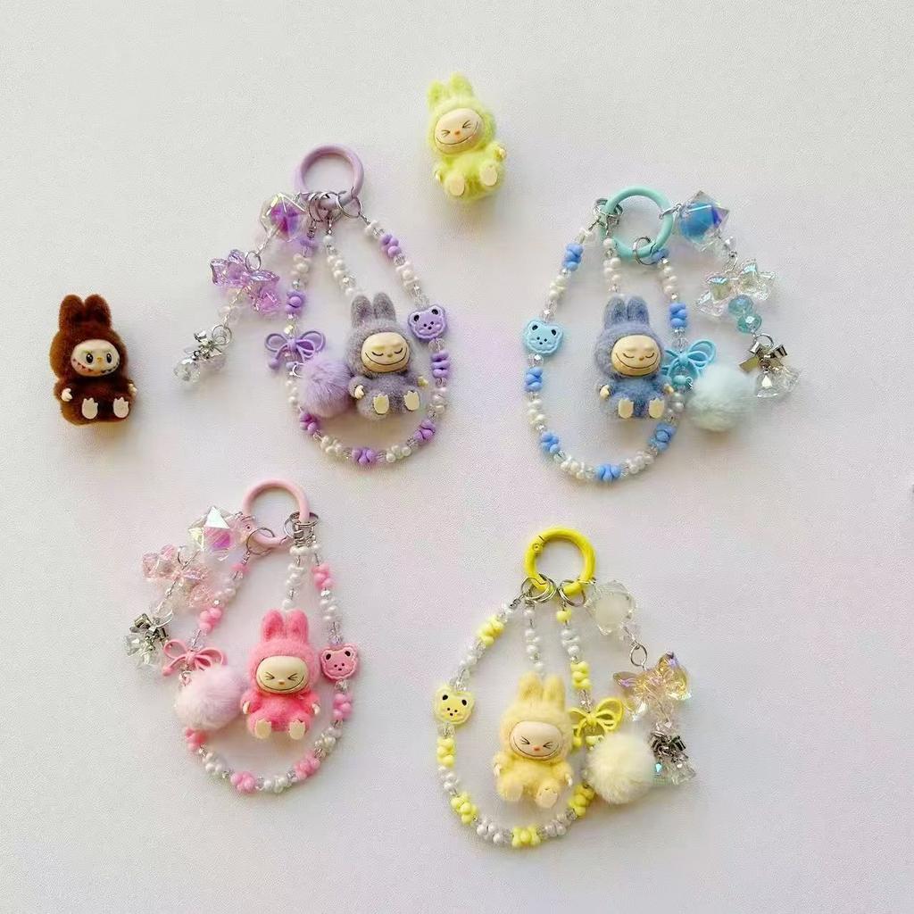 Plush Mini Labubu Phone Chain Backpack Pendant Keychain Gift Cute