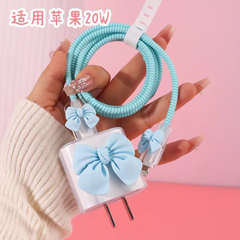 Data cable protective cover is suitable for Apple's original data cable protective rope, bow angel wing protective case.