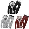 Trendy Men's Casual Thickened Fleece Hoodie Set With Stylish Hood And Zipper Closure