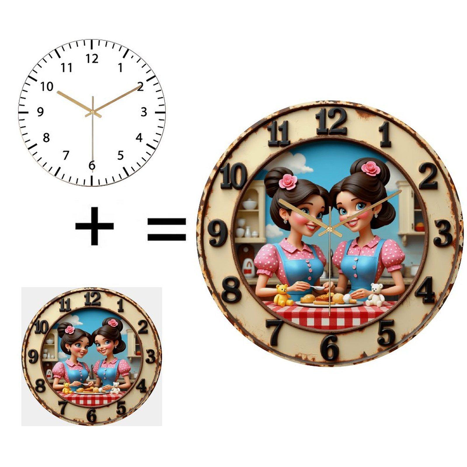 30x30cm Round Wall Clock Powered by a Precision German-Made Quartz Mechanism (White,12 in(30.48cm))