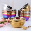 304 Stainless Steel Bowl Double Layer Insulated Rice Bowl Kids Tableware Soup Bowl for School Cafeteria