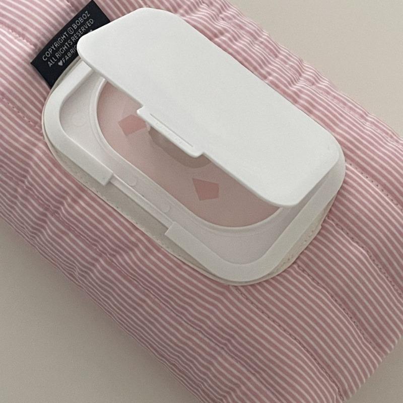 Portable Pull Out Wet Tissue Case High Quality Striped Quilted Wet Wipe Pouch Multipurpose Car Tissue Box Living Room Organizer