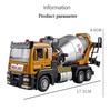1/32 Scale Mixer Truck Alloy Car Model Diecasts Metal Toy Large Concrete Cement Truck Excavator Car Model With Sound And Light Collection Kids