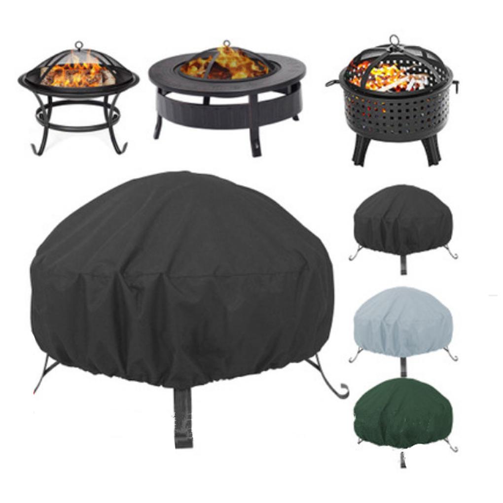 Fire Pits Cover Protector Grill BBQ Garden Sun Shade Adjustable Elastic Furniture Covers Hem Cord