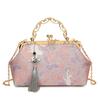 Bohemianowa Haftowana Torba na Ramię Damska Modna Metalowa Rączka Portmonetka z Paskiem na Łańcuszku Elegancka Torba Crossbody Pomysł na Prezent portfel