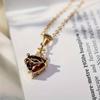 Huitan Orange Red/Green/Blue Heart Cubic Zirconia Pendant Necklace for Women Luxury Trendy Wedding Accessories Elegant Gift 2026
