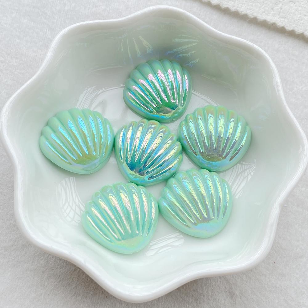 12 Pièces Résine 3D Coquillages couleur AB Cabochon Plat Dos Scrapbooking DIY Accessoire Décoration Maison Figurine Artisanat