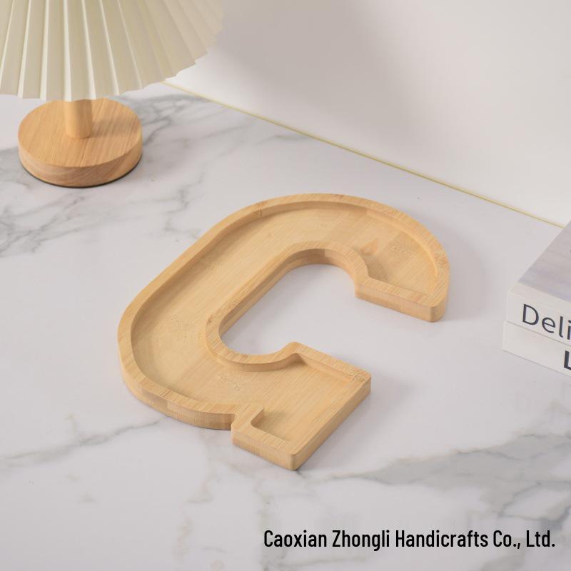Bamboo Wood Letter Tray for Parties and Celebrations: Dessert, Deli, Fruit, or Dinner Plate