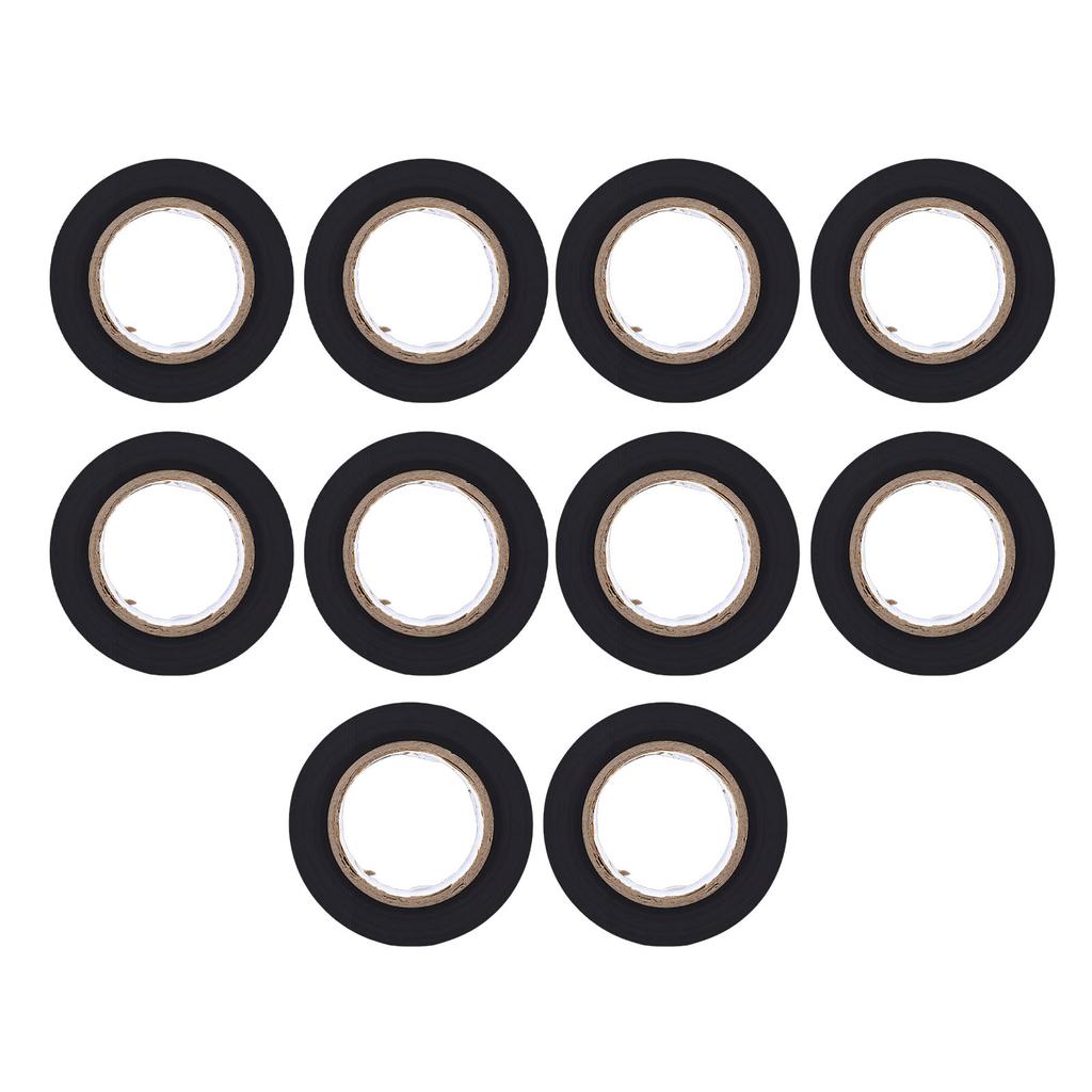 10 Rolls Black Electrical Tape 600V PVC Water Proof Tape 20mm X 10M Strong Adhesive Flame Retardant for Indoor Outdoor