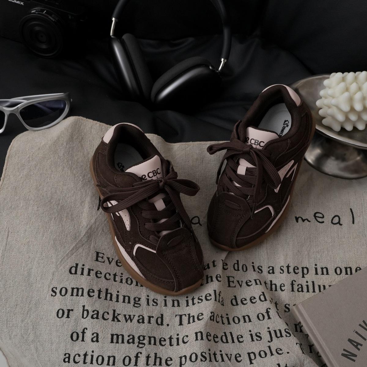 

XSHX ретро Korean NewJ детские ретро кеды осень и зима бархатные на одной липучке спортивные 247068 25