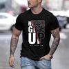 Mens Motivational Letter Print Casual Sport T-Shirt Breathable Short Sleeve Tee Youth Fashion