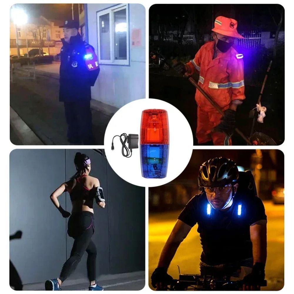 Rotes Blaues LED Schulter-Warnlicht Wasserdichtes Kleines Clip-on Warnlicht Wiederaufladbare Signallichter